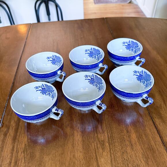 Copeland Spode Fitzhugh Blue Demitasse Cups | #Y2988 Canton Pattern (No Saucers) - Picture 5 of 12